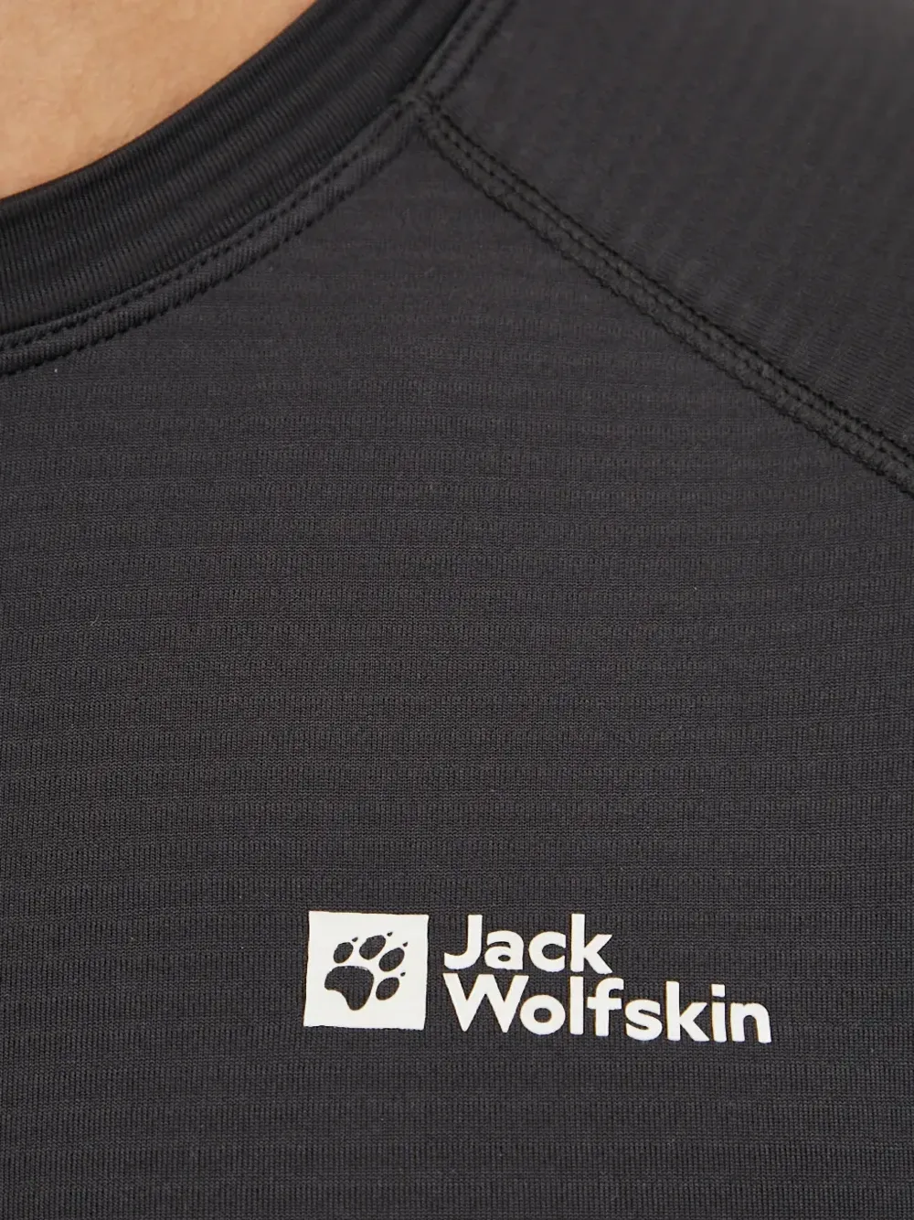 JACK WOLFSKIN Infinite Warm raglan-sleeve logo-print base layer Zwart