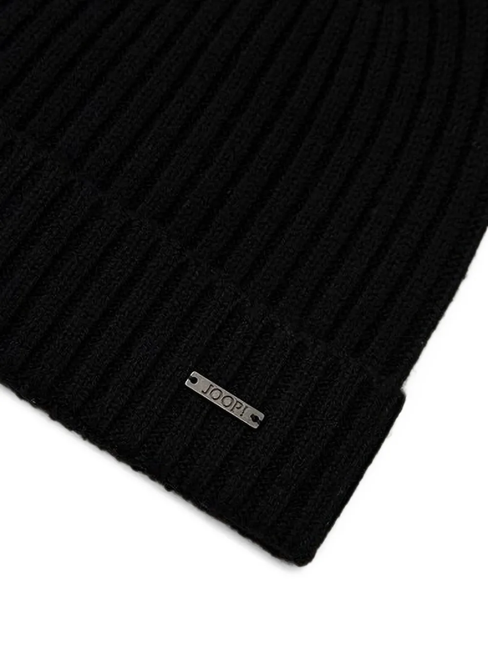 Joop! Francis ribbed-knit beanie hat Zwart
