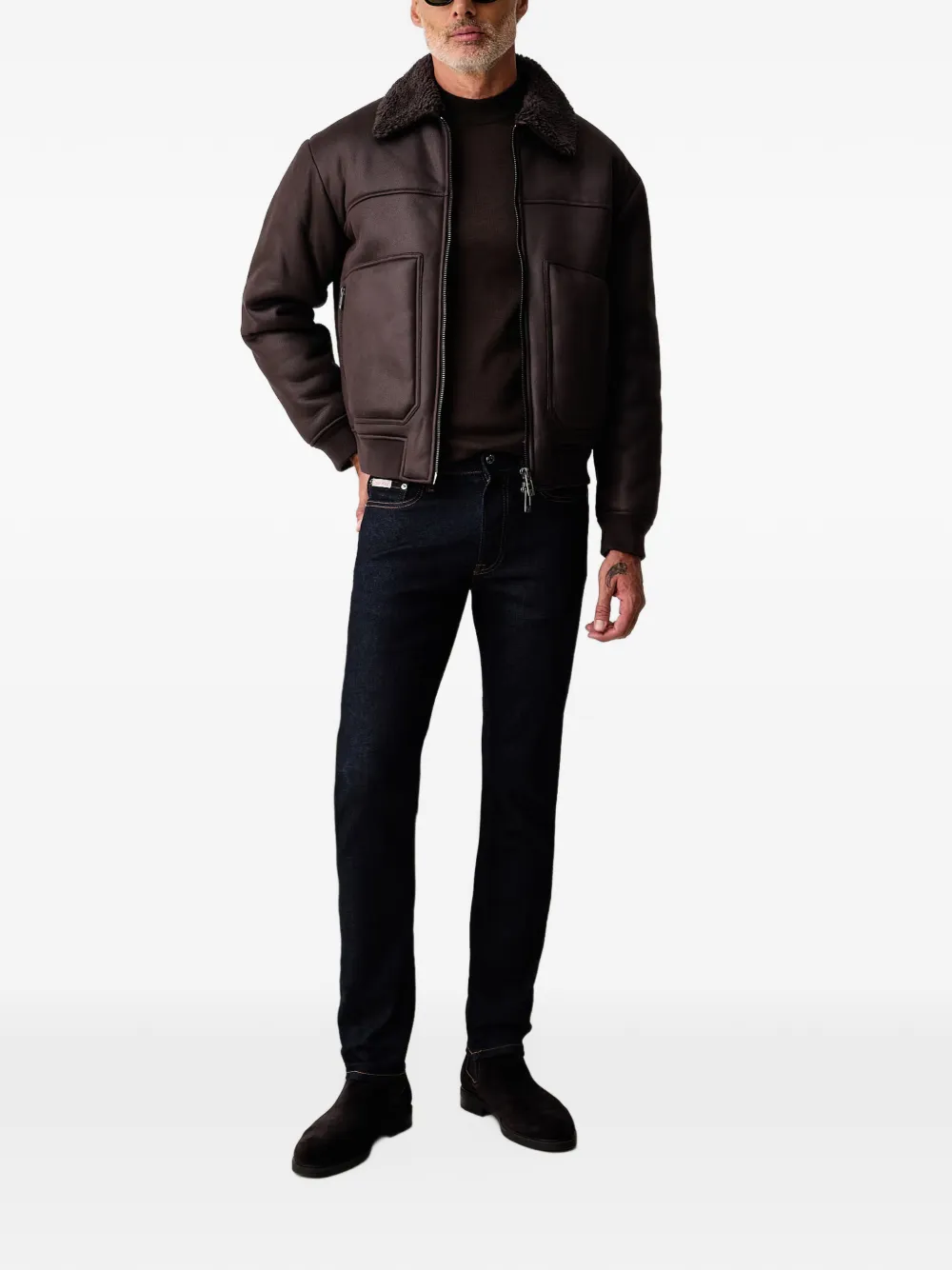 Joop! crew-neck ribbed-knit wool sweater Bruin