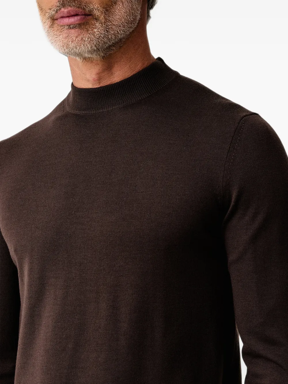 Joop! crew-neck ribbed-knit wool sweater Bruin