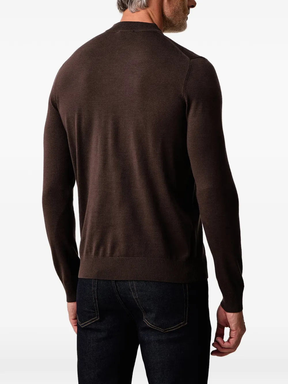 Joop! crew-neck ribbed-knit wool sweater Bruin