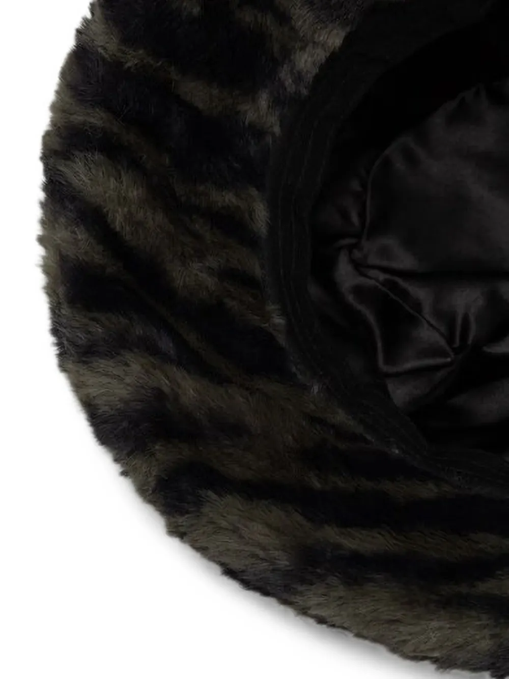 Kangol tiger-print faux-fur bucket hat Groen