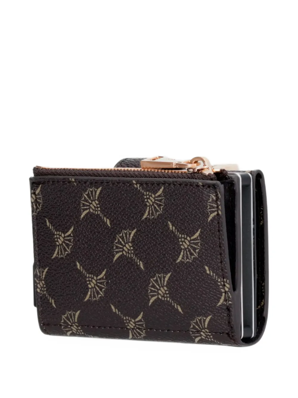 Joop! Cortina C-Four portemonnee met monogram-print en drukknoop Bruin