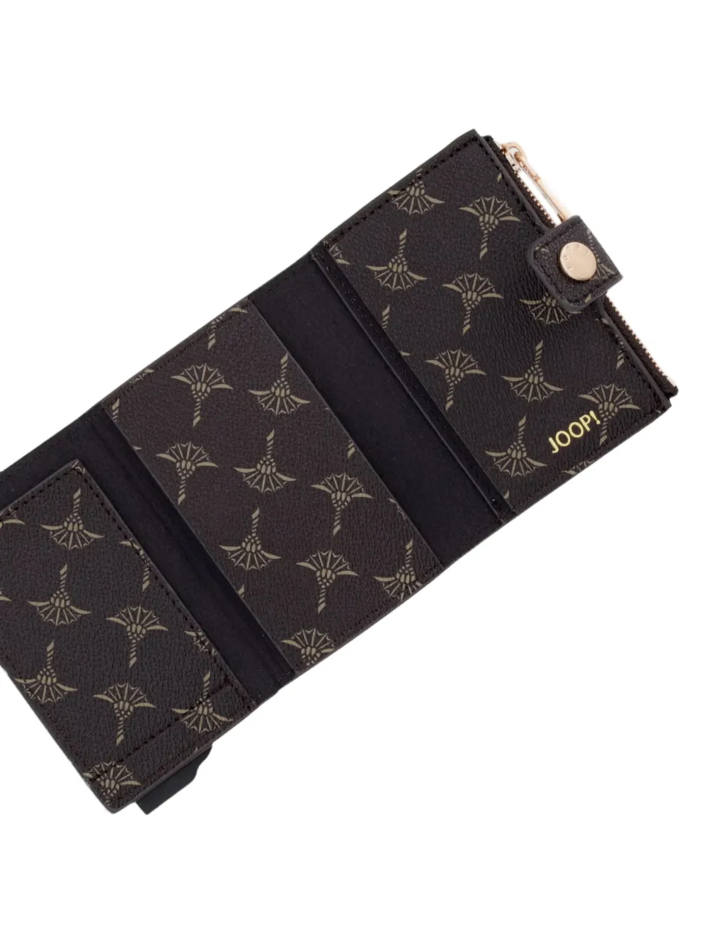 Joop! Cortina C-Four portemonnee met monogram-print en drukknoop Bruin
