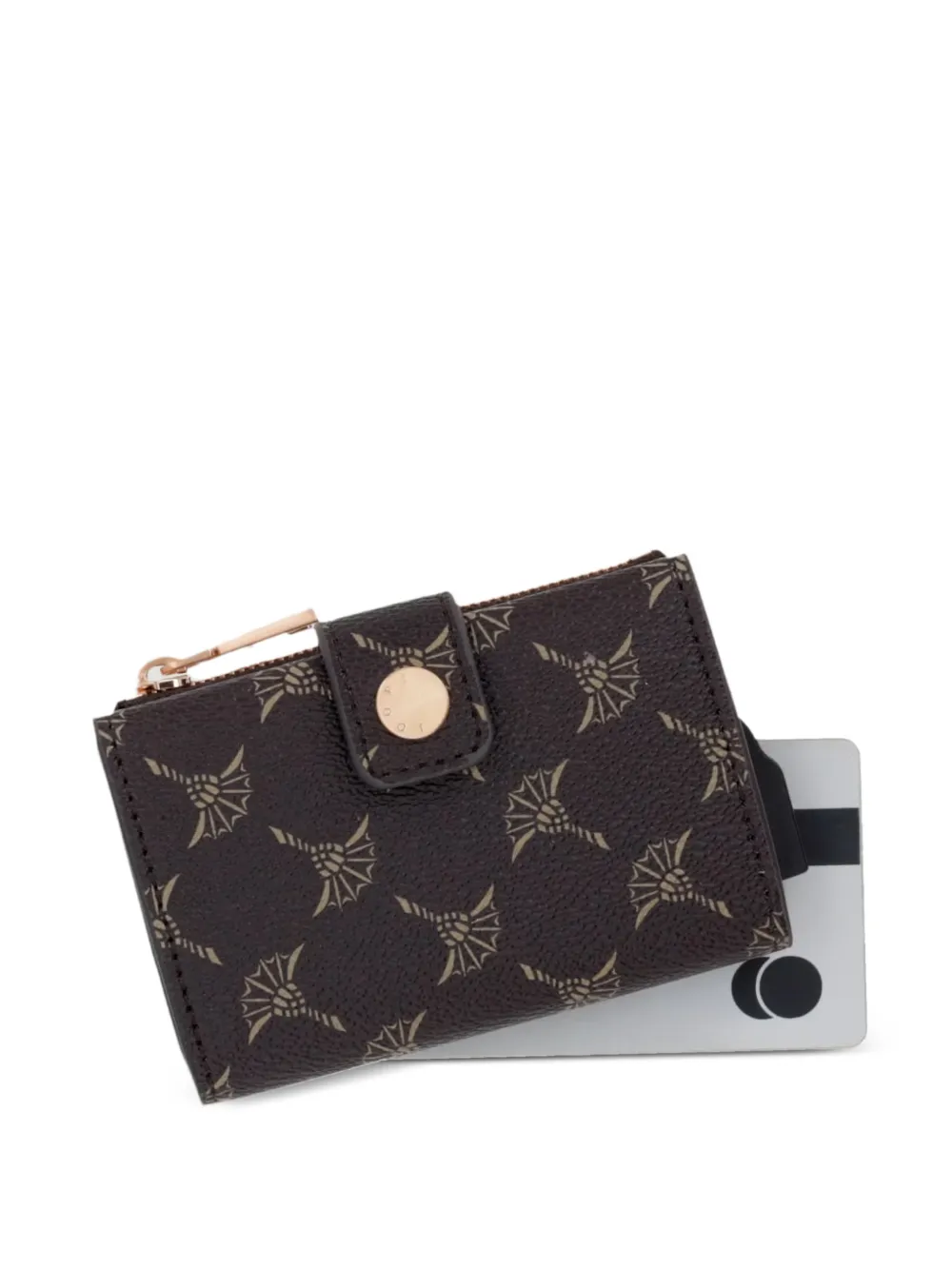 Joop! Cortina C-Four portemonnee met monogram-print en drukknoop Bruin