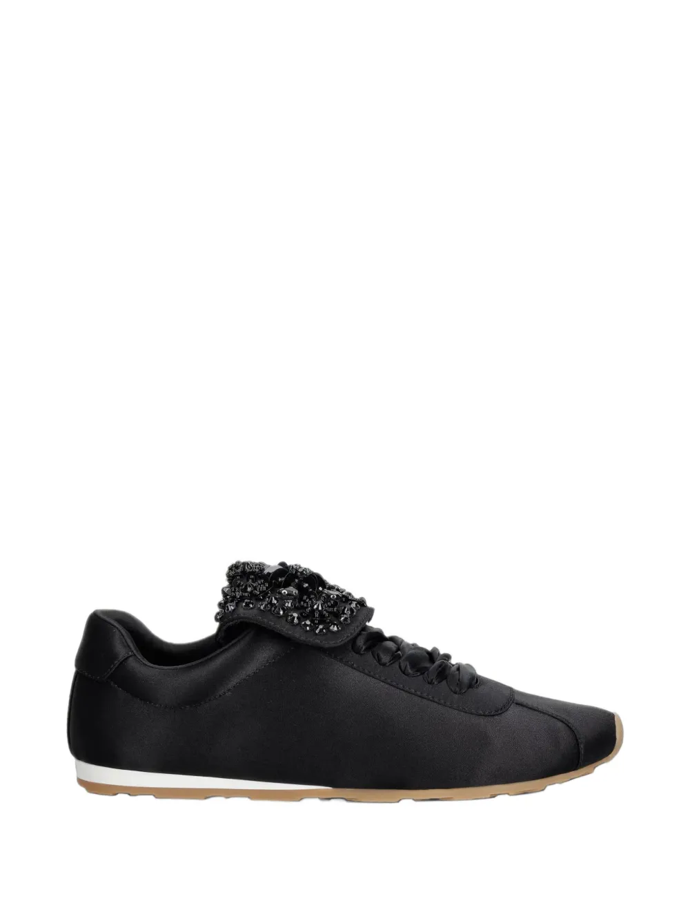 Jeffrey Campbell Shelter embellished satin sneakers - Noir Jeffrey Campbell Shelter embellished satin sneakers - Noir