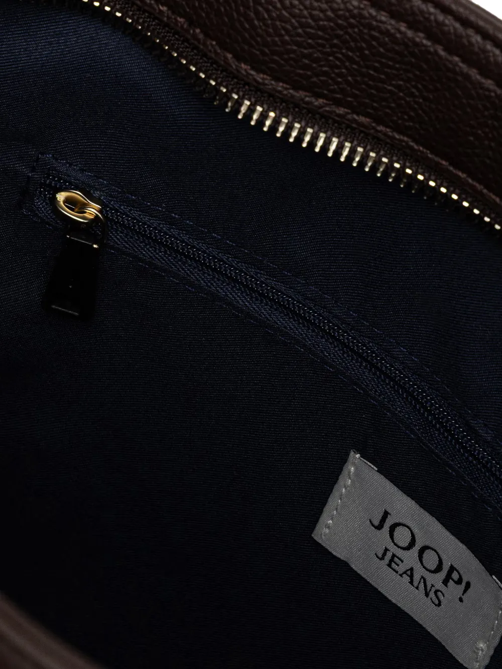 Joop! Shopper met logo-reliëf Bruin