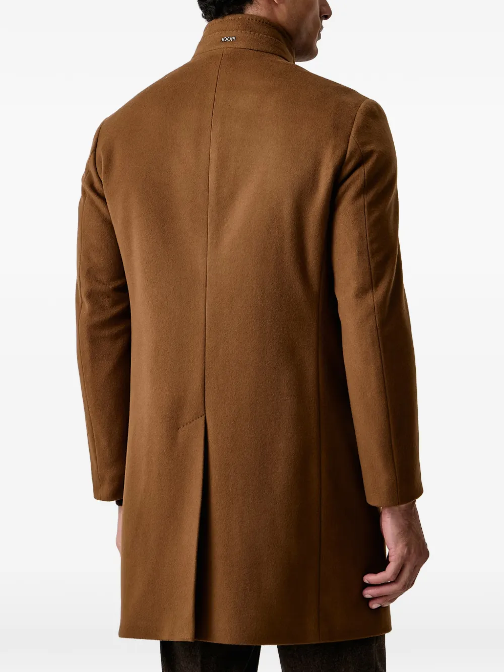 Joop! high-neck single-breasted coat Bruin