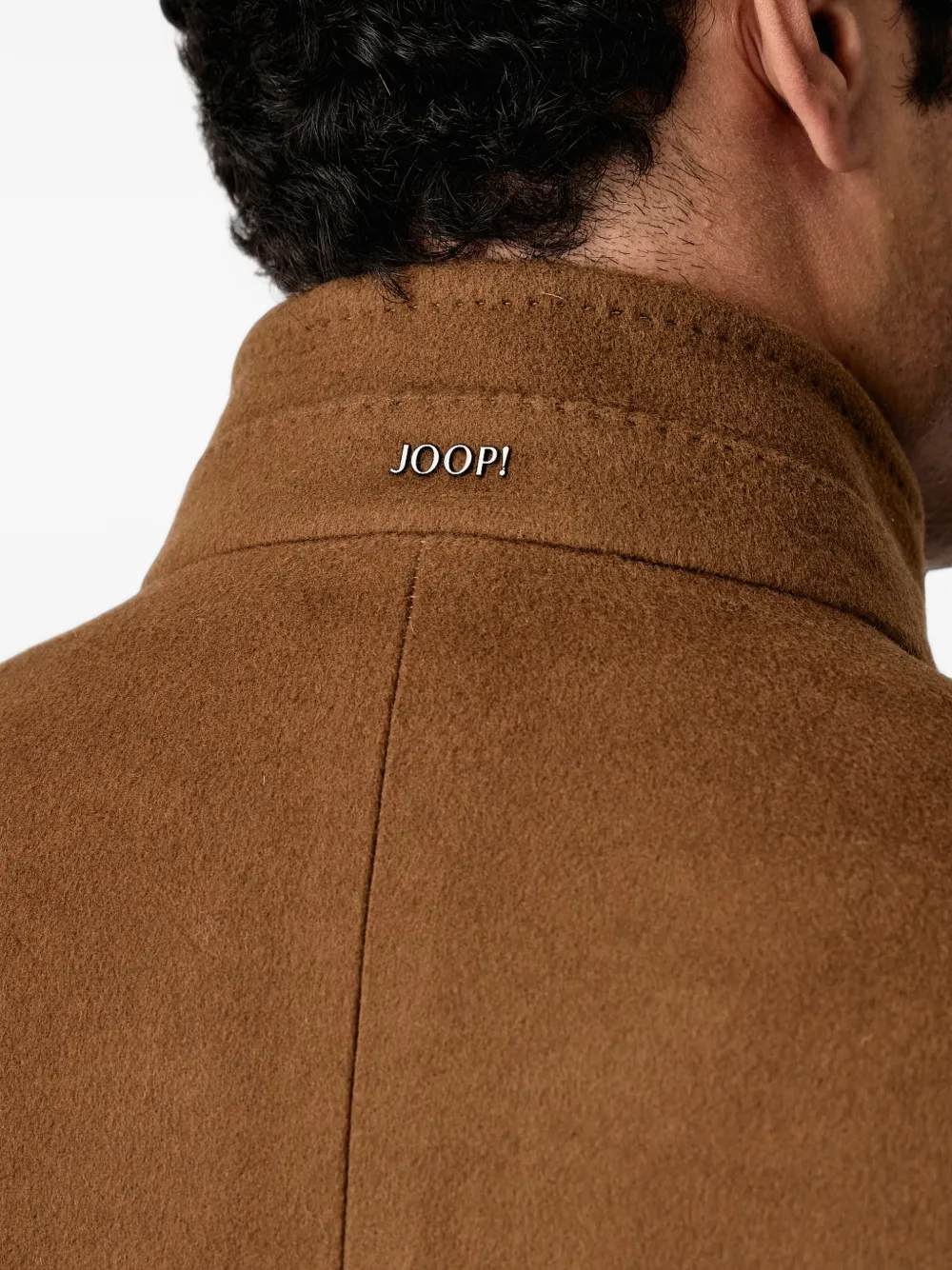 Joop! high-neck single-breasted coat Bruin