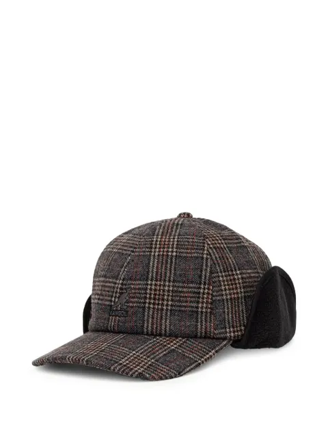 Kangol check-pattern ear-flap cap