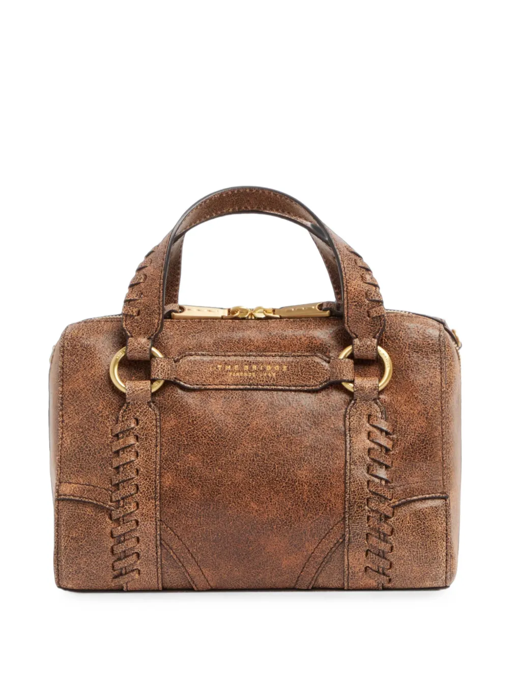 The Bridge whipstitch-detail leather tote bag - Marron The Bridge whipstitch-detail leather tote bag - Marron