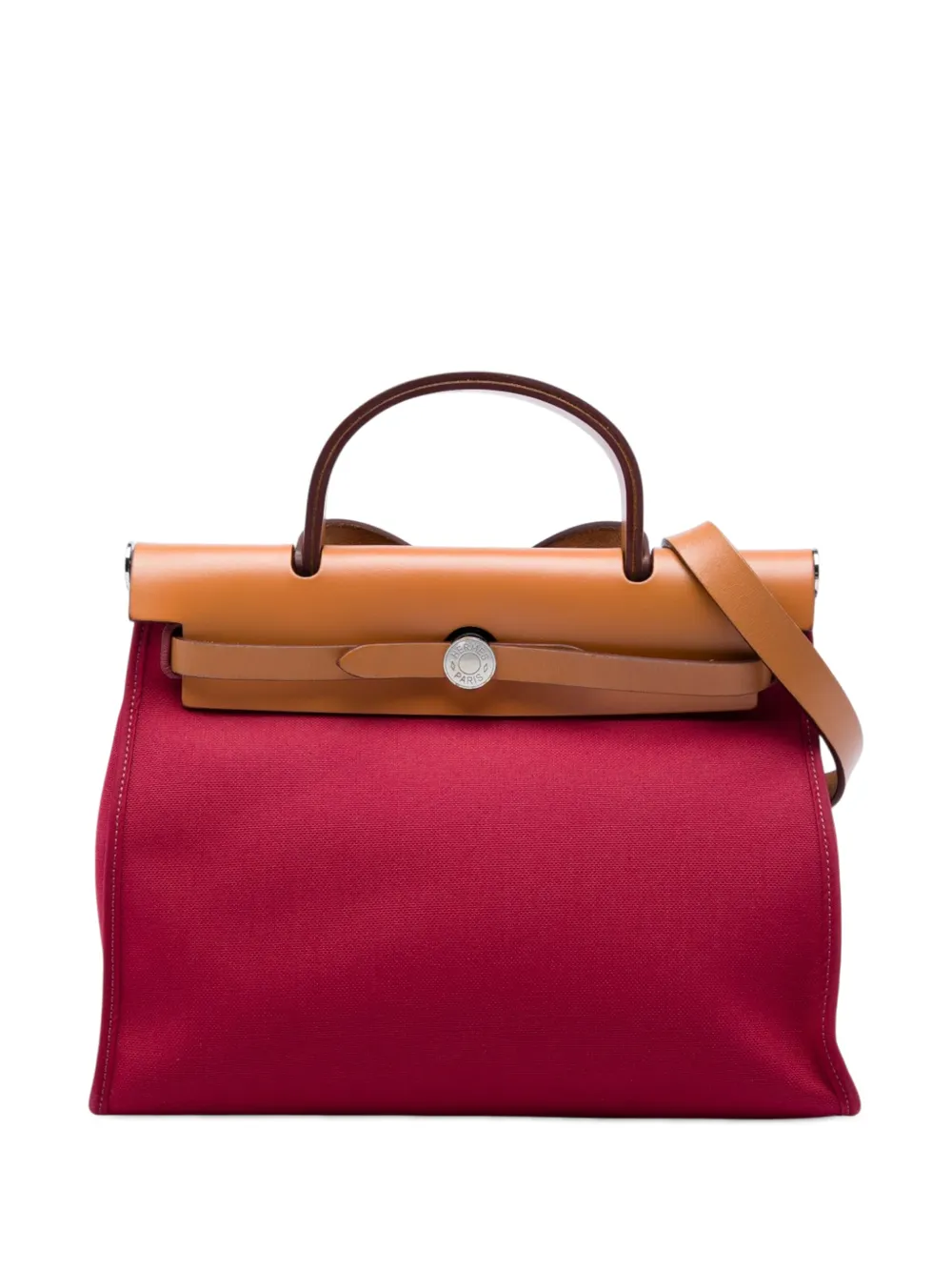 Hermès Pre-Owned Borsa a tracolla Herbag Zip 31 in tela Toile 2016 - Rosso