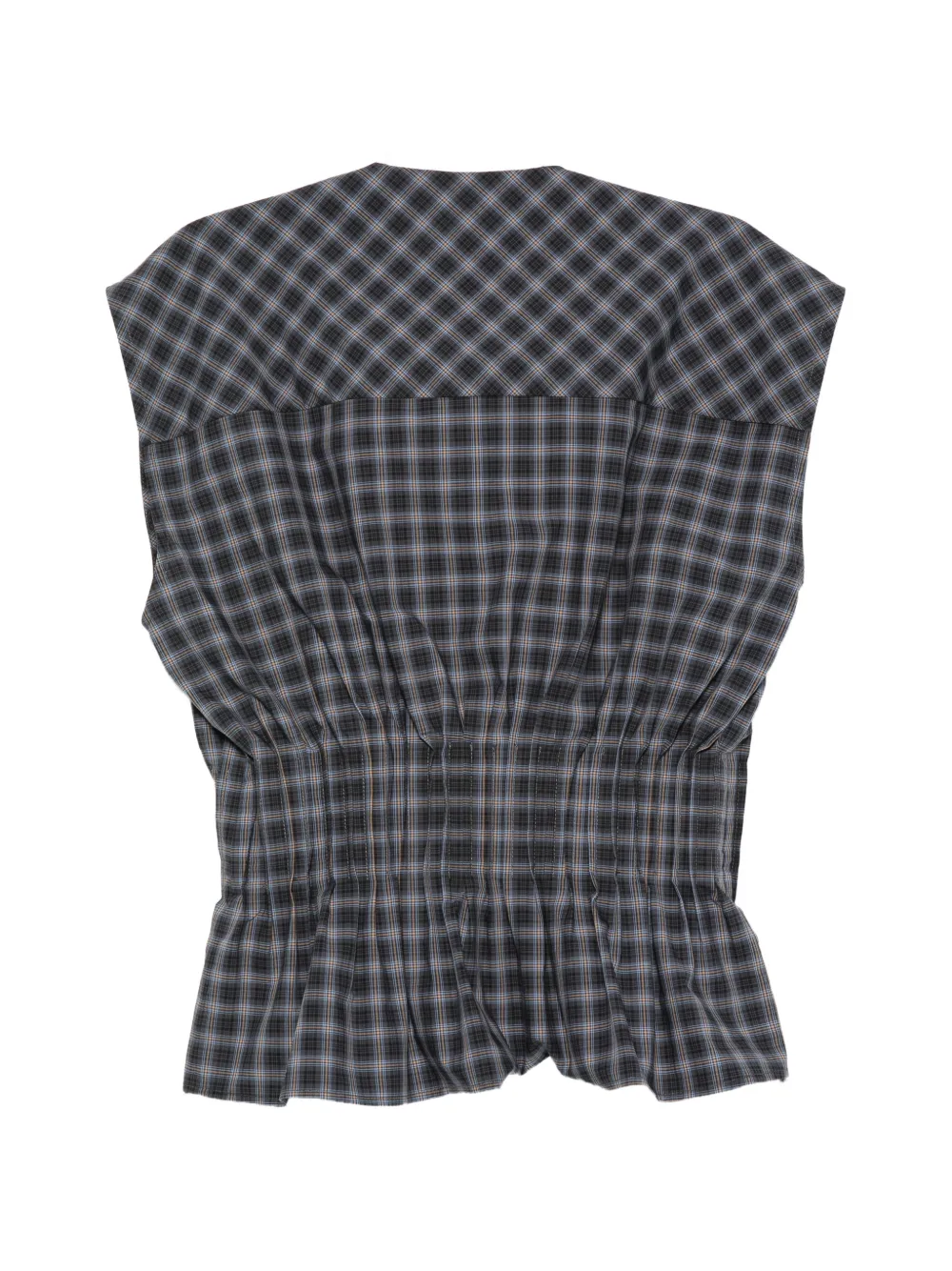 MSGM ruffled check shirt Grijs