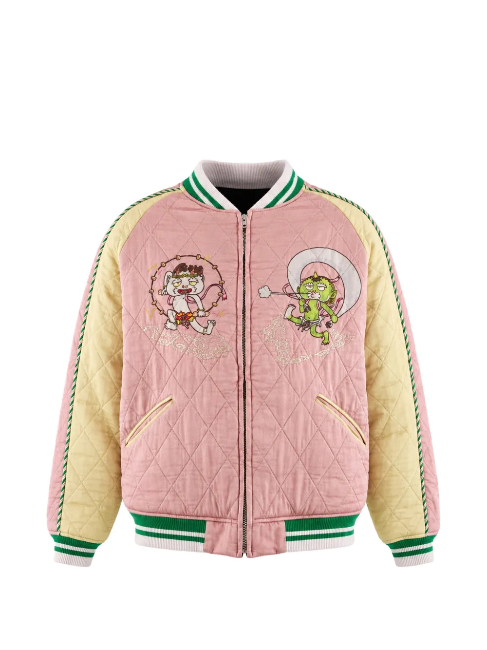 Monokemade quilted graphic-print jacket