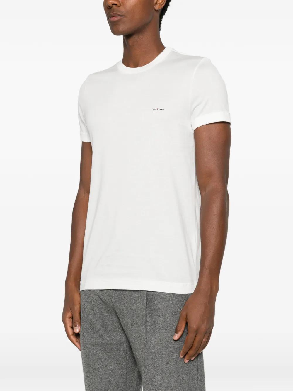 Kiton logo-embroidered T-shirt Wit