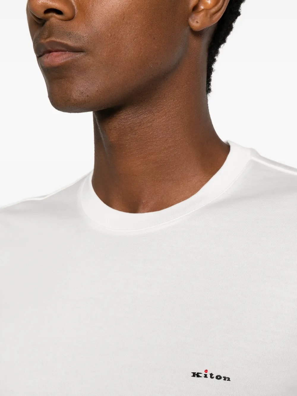 Kiton logo-embroidered T-shirt Wit