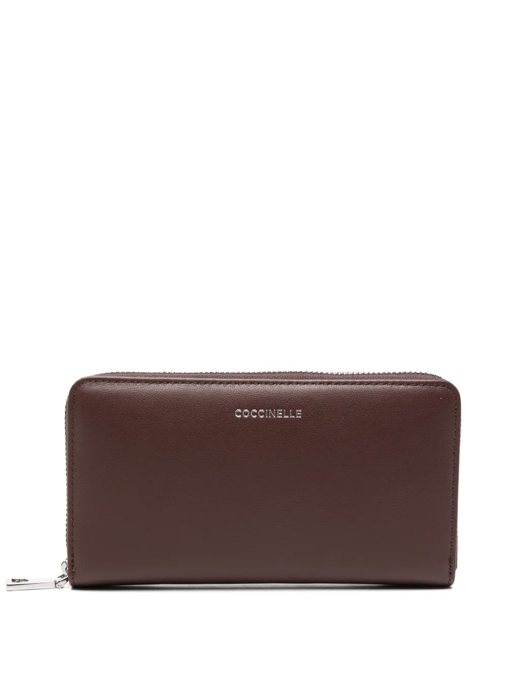Coccinelle logo-print leather wallet - Braun