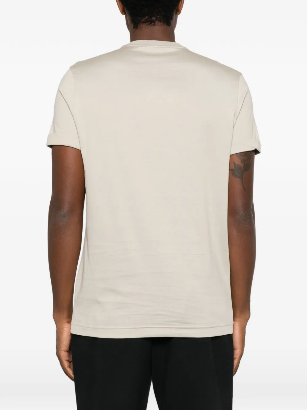 Kiton logo-embroidered T-shirt Beige