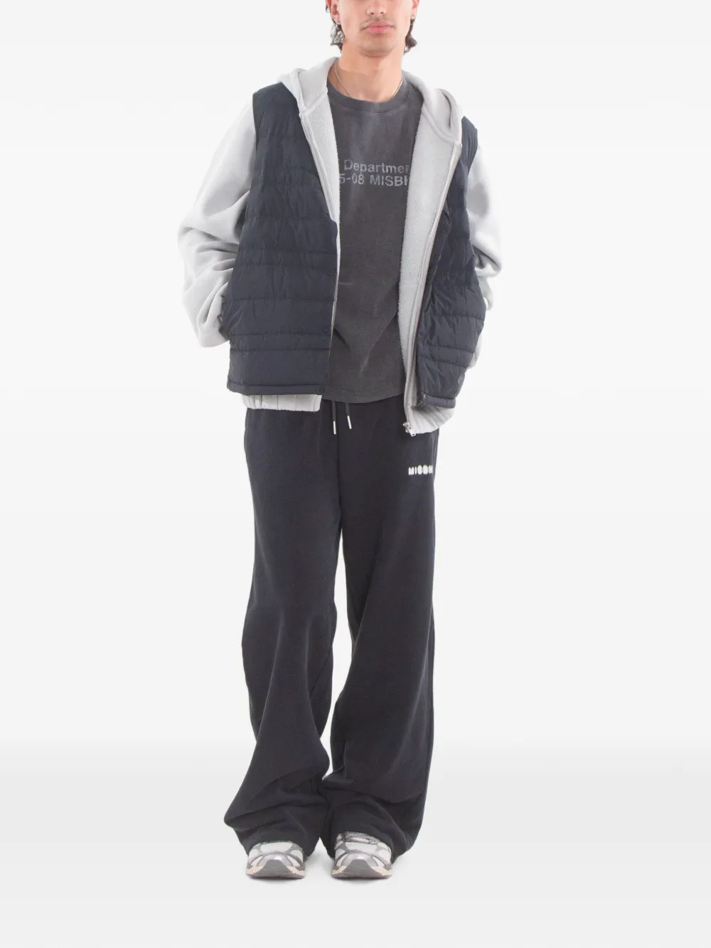 MISBHV Community hoodie met rits en logo-print Grijs