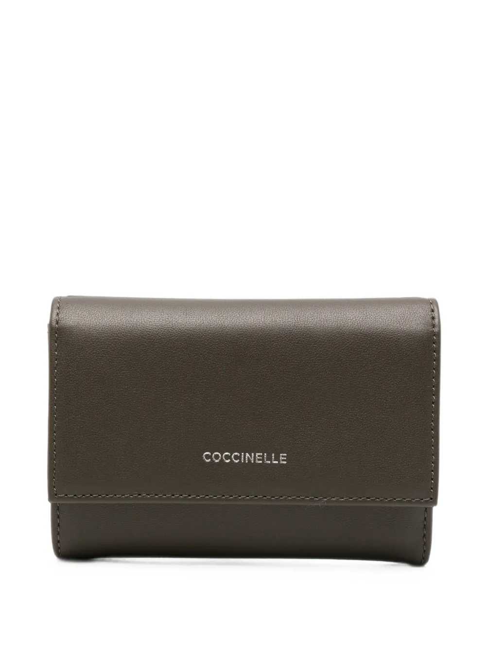Coccinelle logo-lettering foldover wallet - Marrone