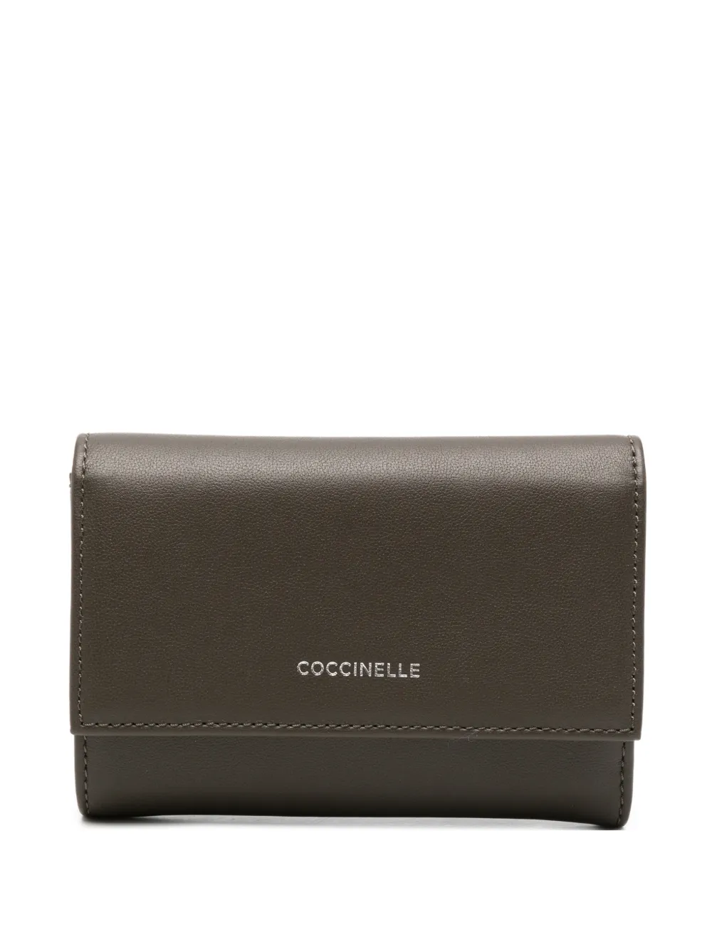 Coccinelle logo-lettering foldover wallet - Braun