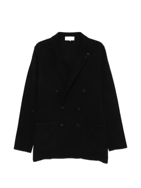 Lardini double-breasted chevron-knit blazer
