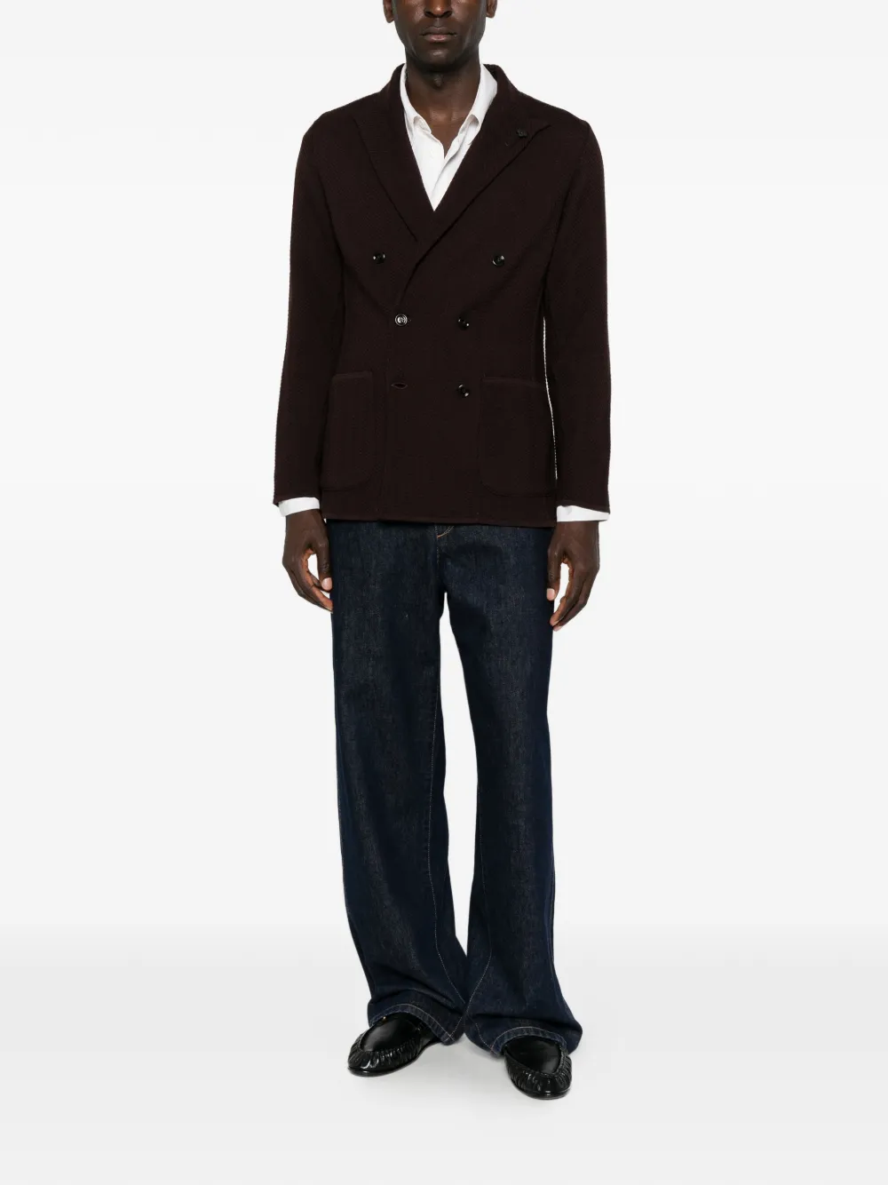 Lardini Blazer met dubbele rij knopen Bruin