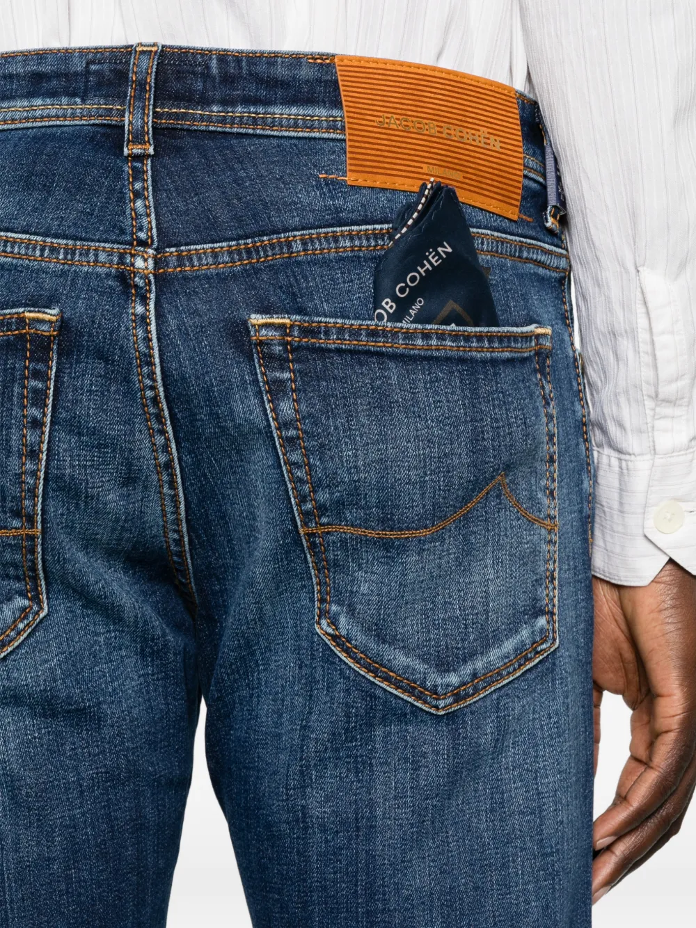 Jacob Cohën Straight jeans met vervaagd effect Blauw