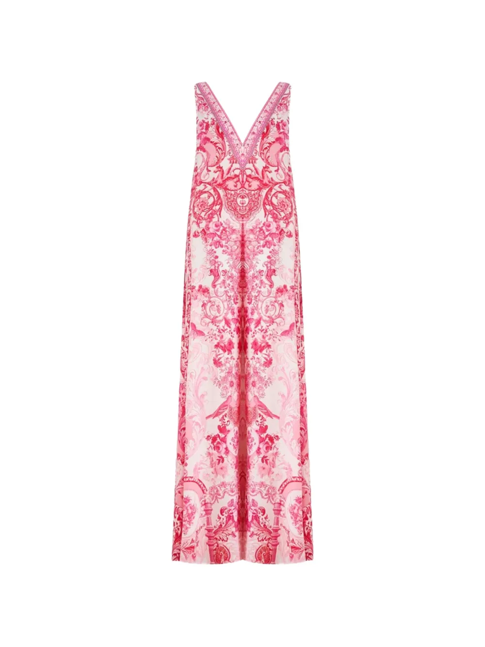 Camilla floral-print silk jumpsuit - Bianco
