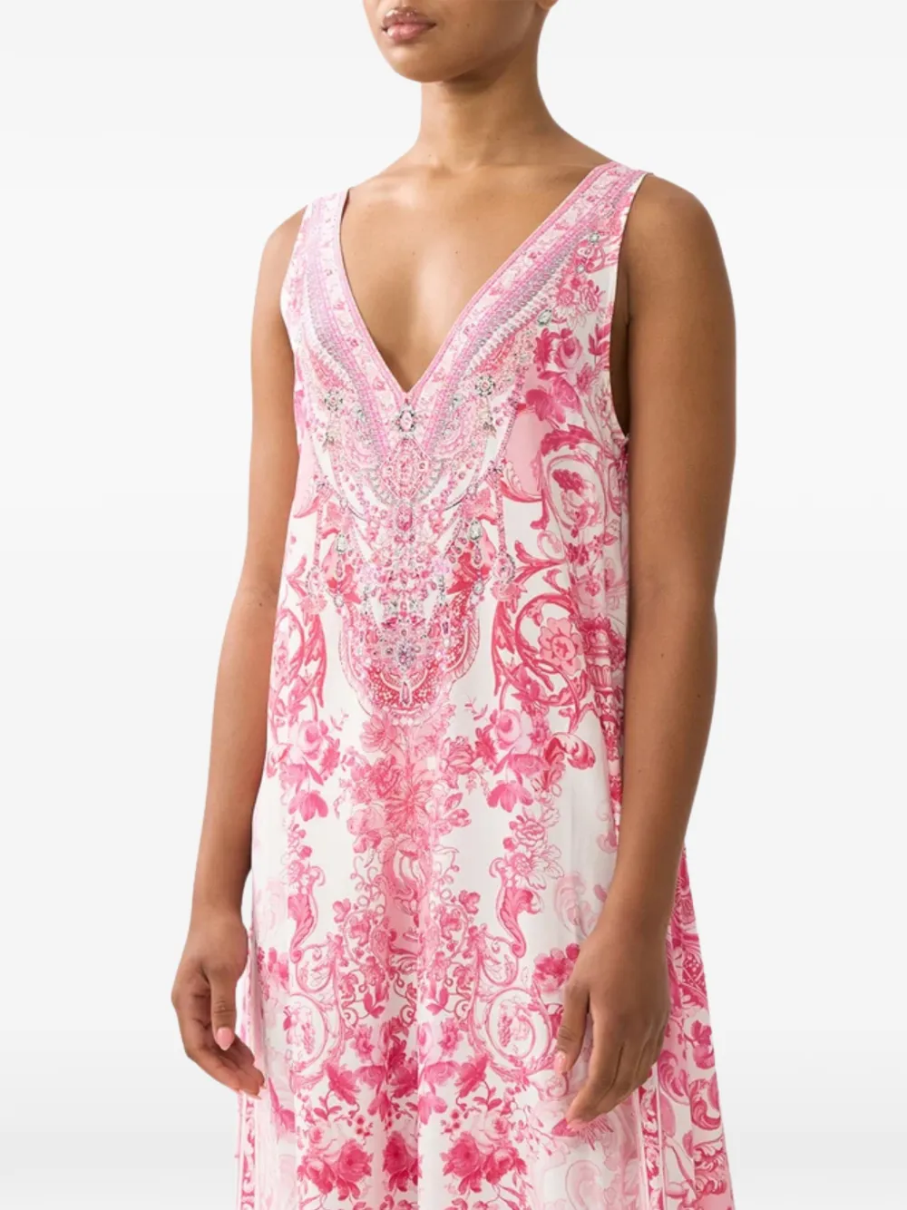 Camilla Jumpsuit met bloemenprint Wit