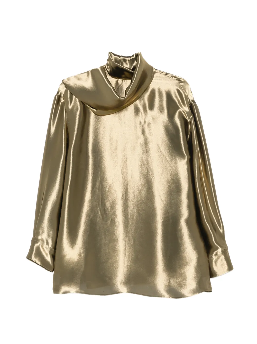 Ferragamo high-neck panelled midi dress - Gold