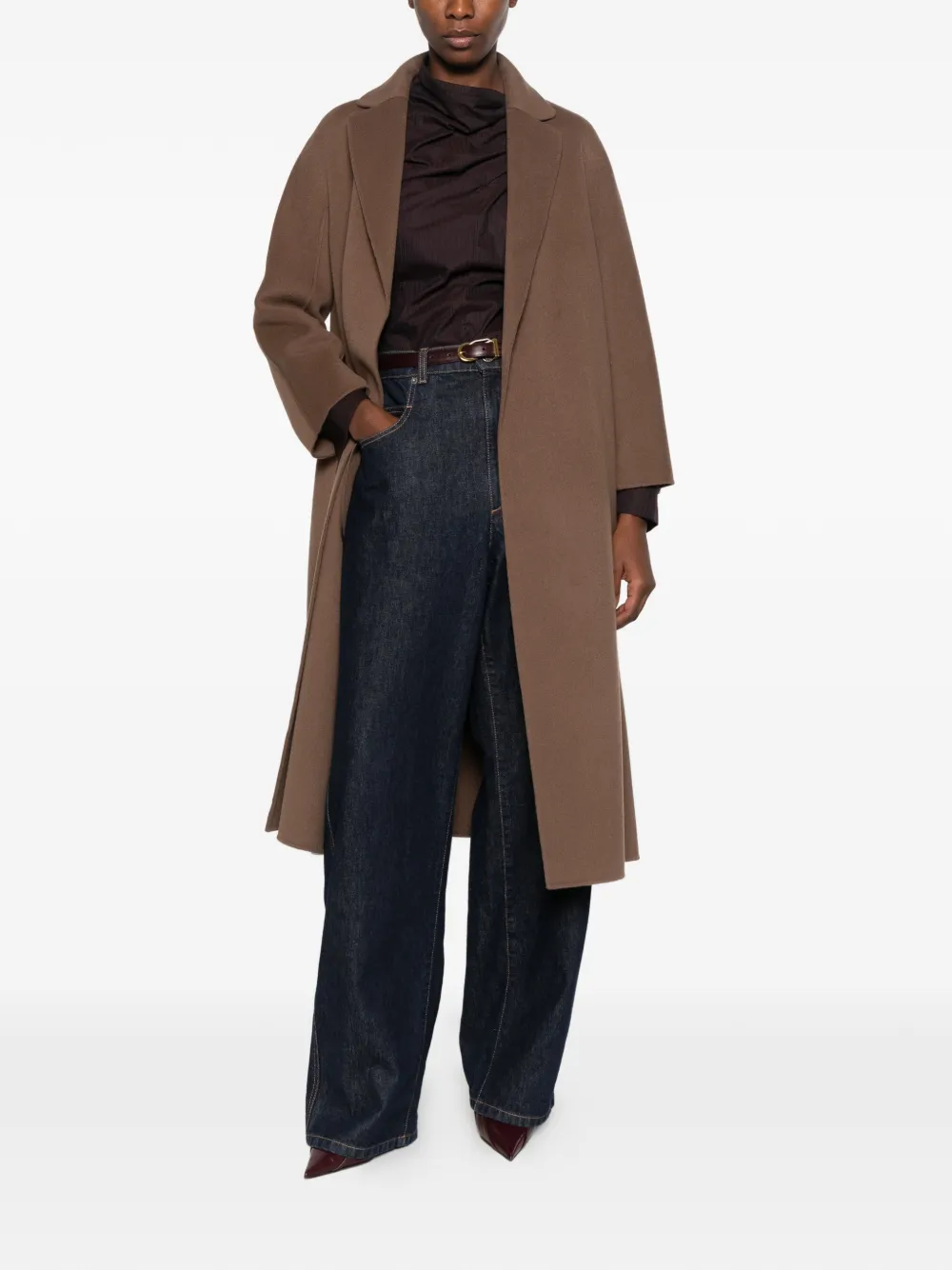 'S Max Mara Esturia belted notch-lapel coat Bruin