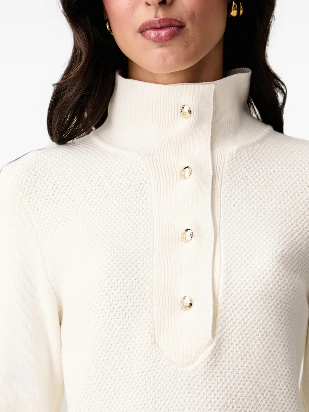 LIU JO Trui met textuur en knopen Beige
