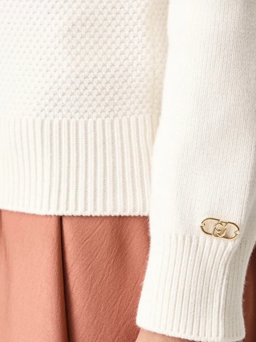 LIU JO Trui met textuur en knopen Beige