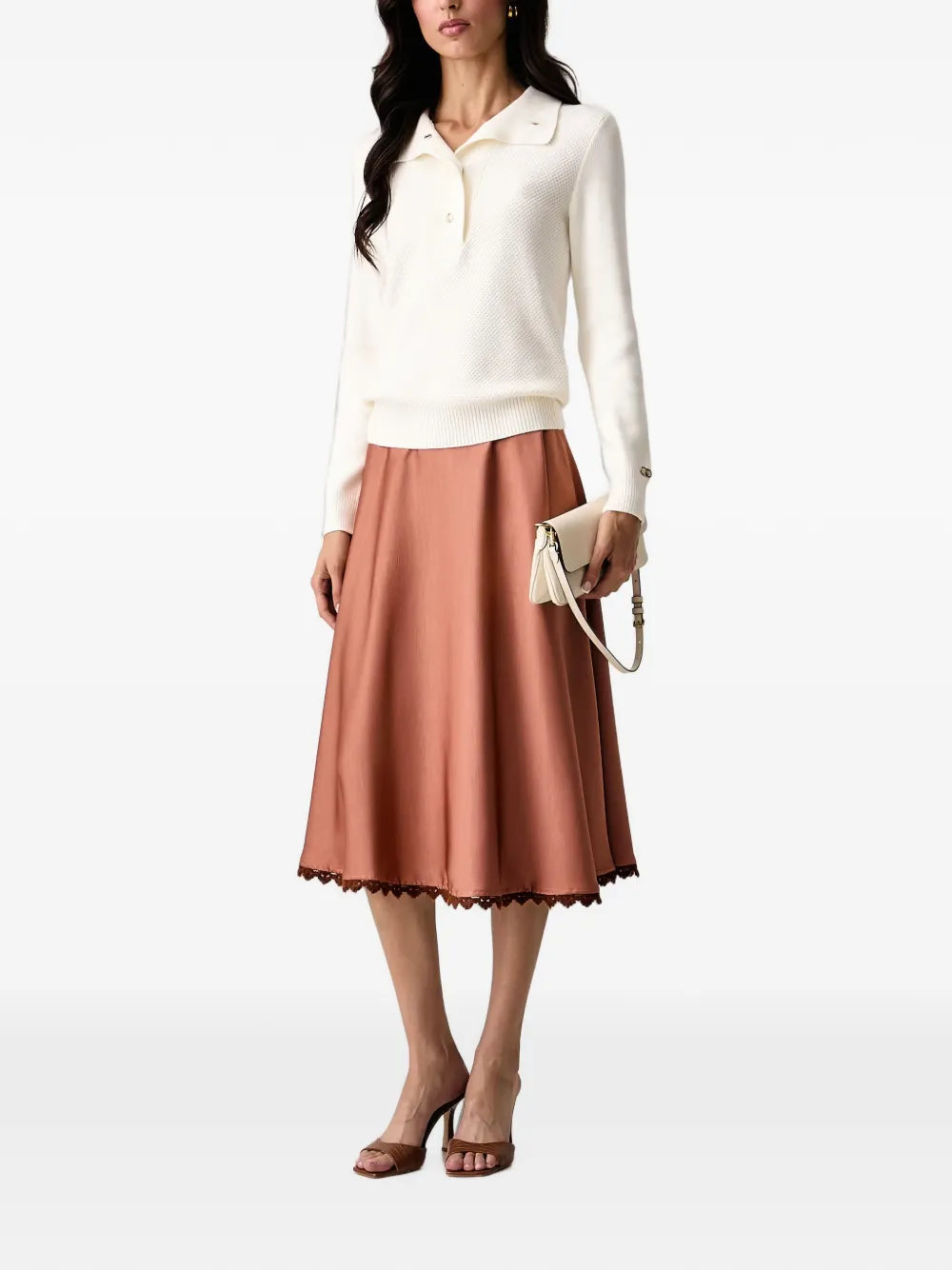 LIU JO Trui met textuur en knopen Beige