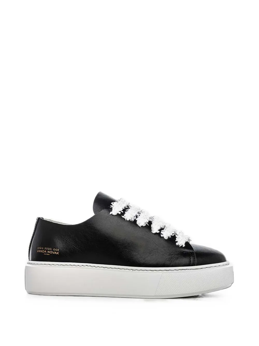 Vanda Novak Grace Frayed Sneakers In Black