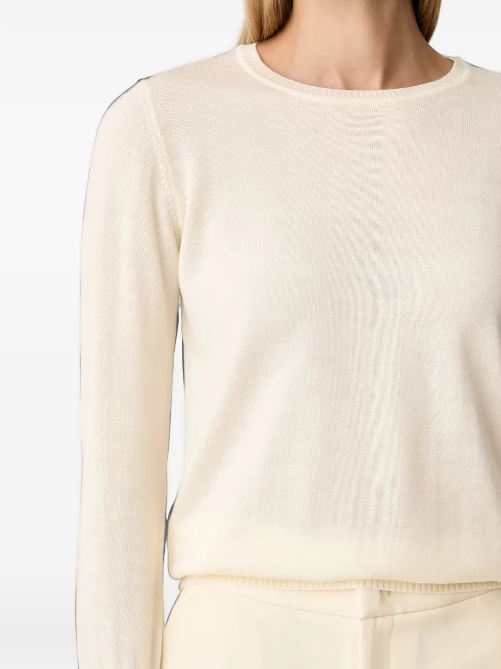 LUISA SPAGNOLI Mossa T-shirt met ronde hals en lange mouwen Beige