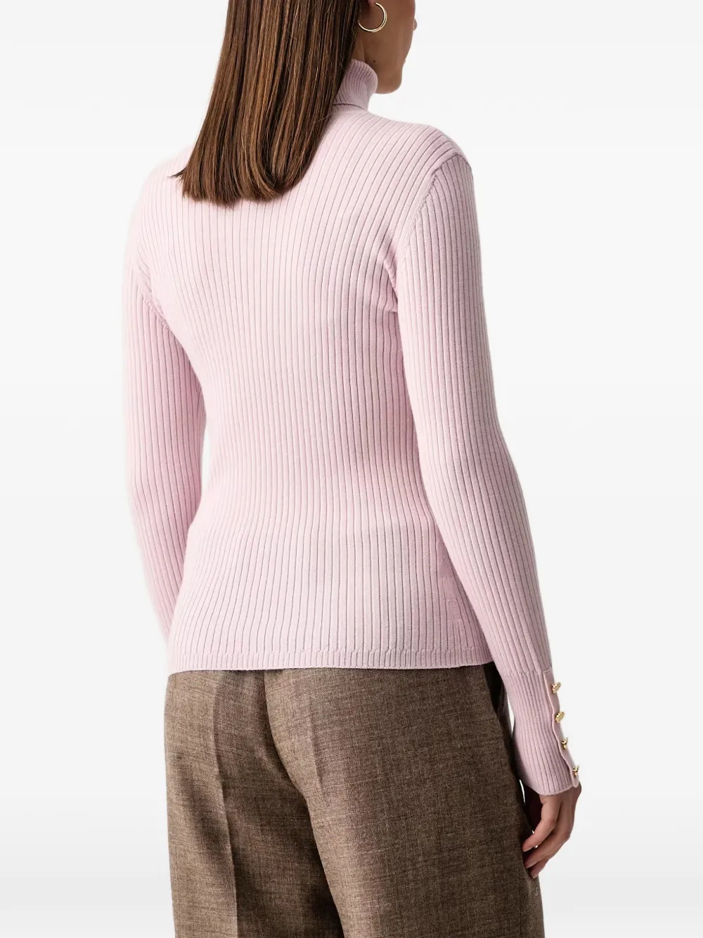 LUISA SPAGNOLI Meritare T-shirt met col en lange mouwen Roze