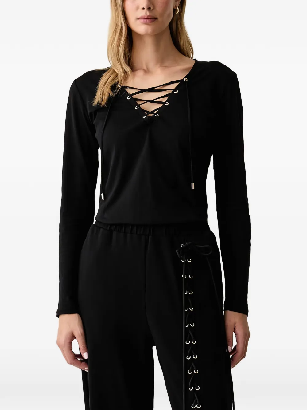 LIU JO T-shirt with laces - Nero