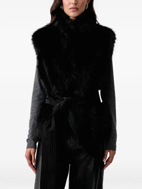 LIU JO faux-fur belted gilet