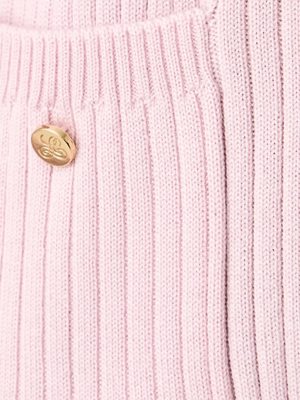 LUISA SPAGNOLI Madira ribgebreid vest met V-hals Roze
