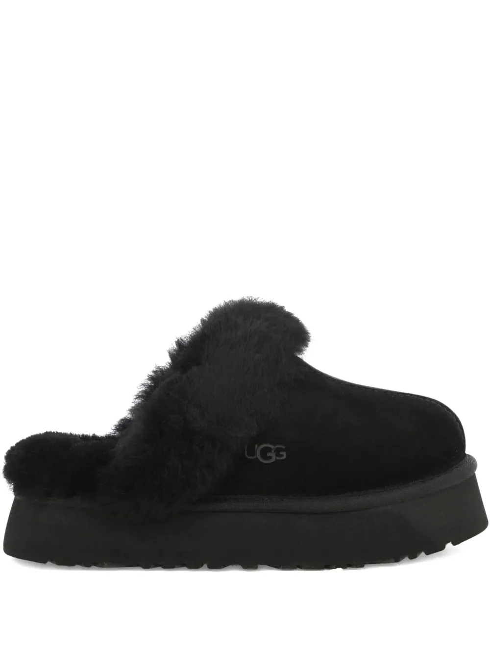 UGG Disquette Mules aus Wildleder - Schwarz