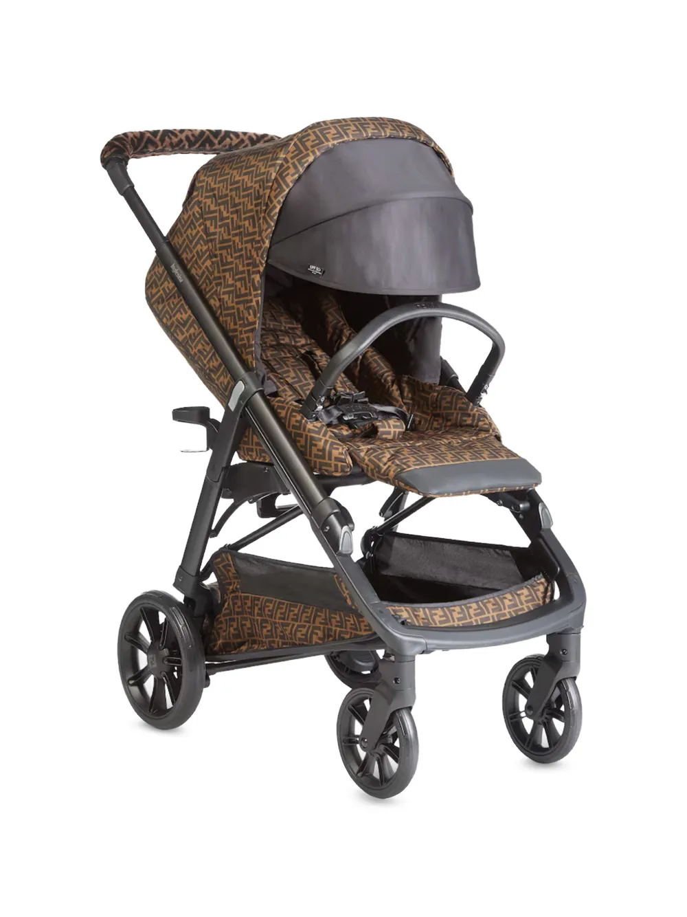 Fendi Kids FF logo stroller - Braun