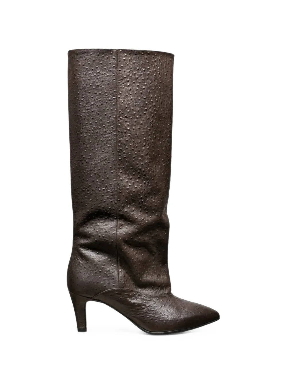 Poche Paris ostrich-effect pointed-toe boots