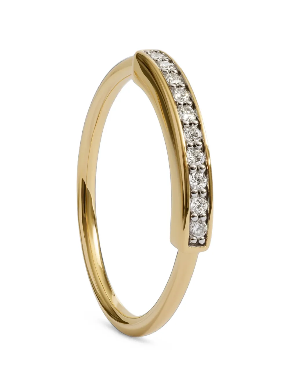 Monica Vinader Anello MV Linear™ con pavé di diamanti - Oro