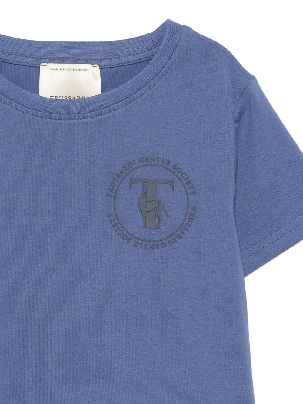 TRUSSARDI JUNIOR logo-print cotton T-shirt Blauw