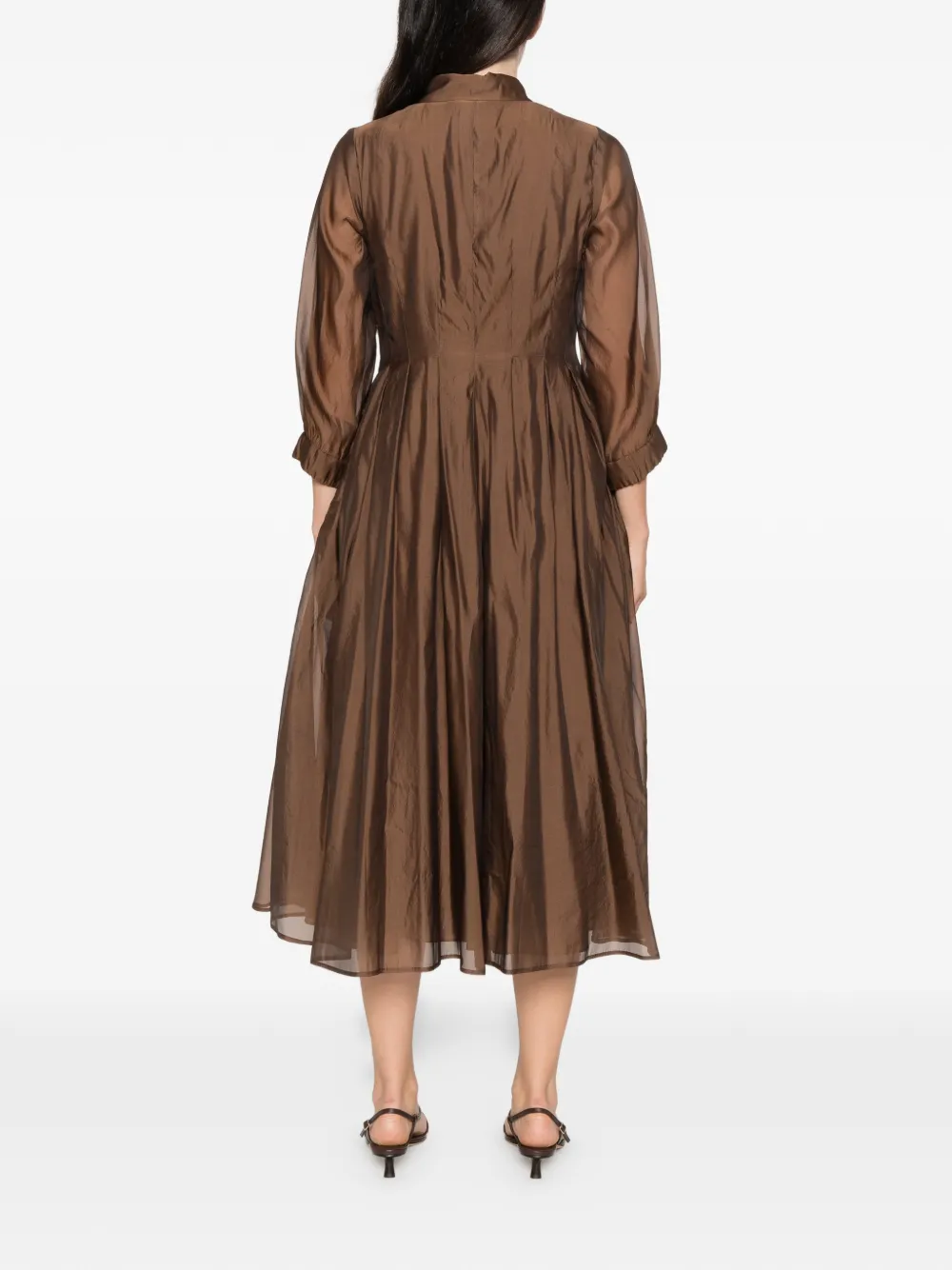 'S Max Mara Vetro crystal-embellished pleated midi dress Bruin