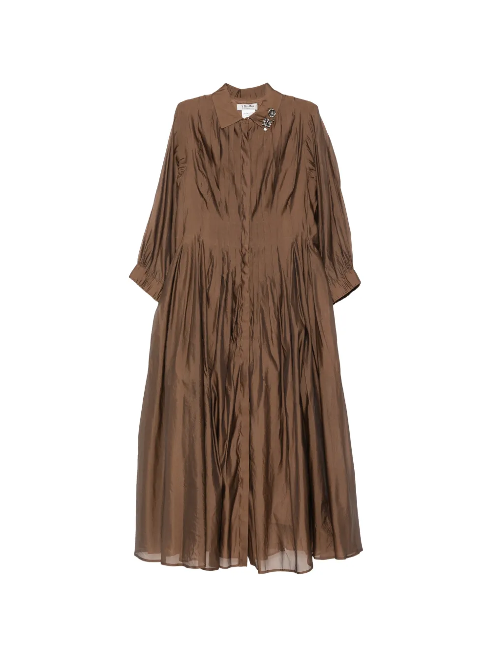 'S Max Mara Vetro crystal-embellished pleated midi dress Bruin