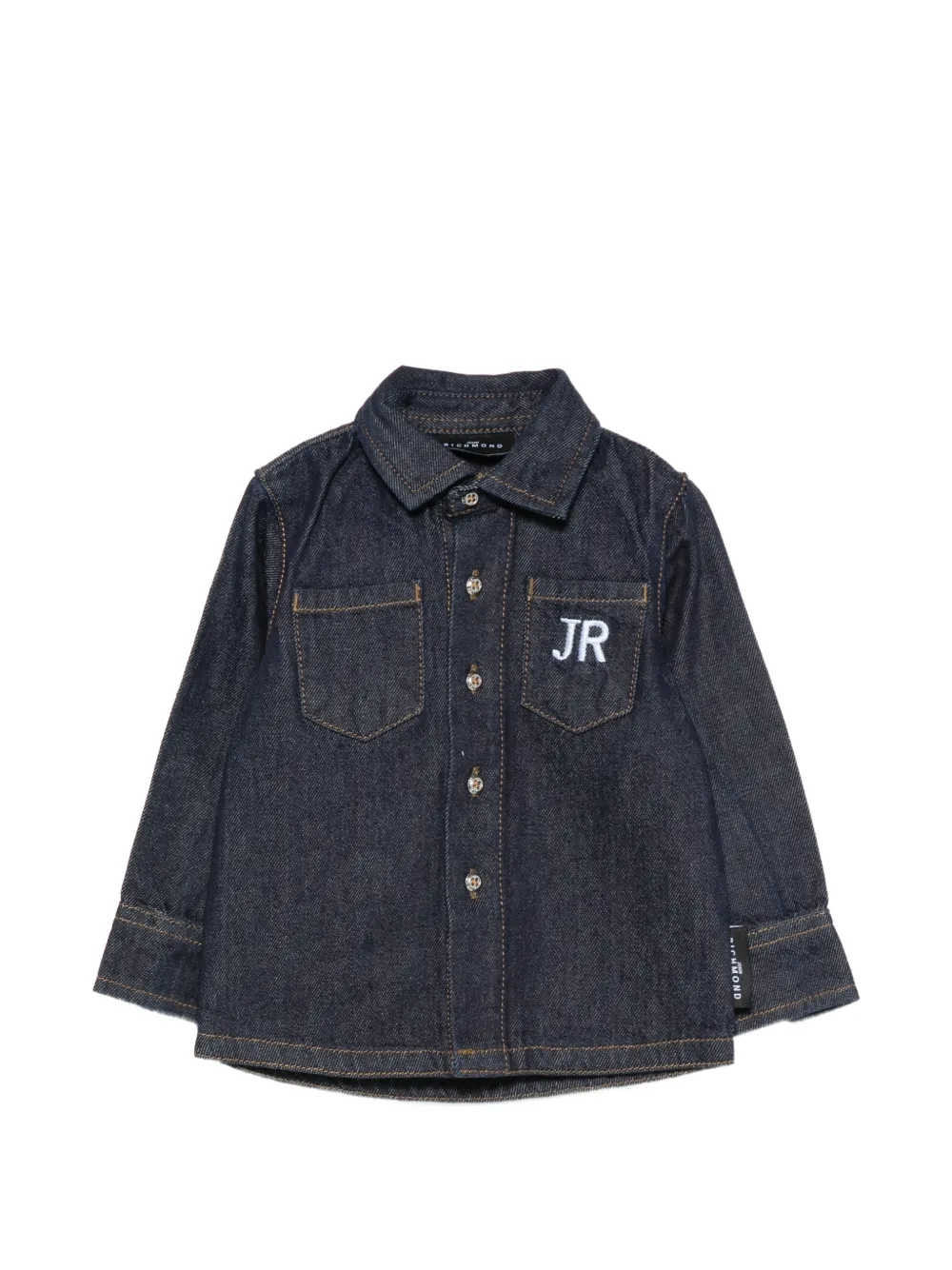 John Richmond Junior logo-embroidered denim shirt - Bleu John Richmond Junior logo-embroidered denim shirt - Bleu