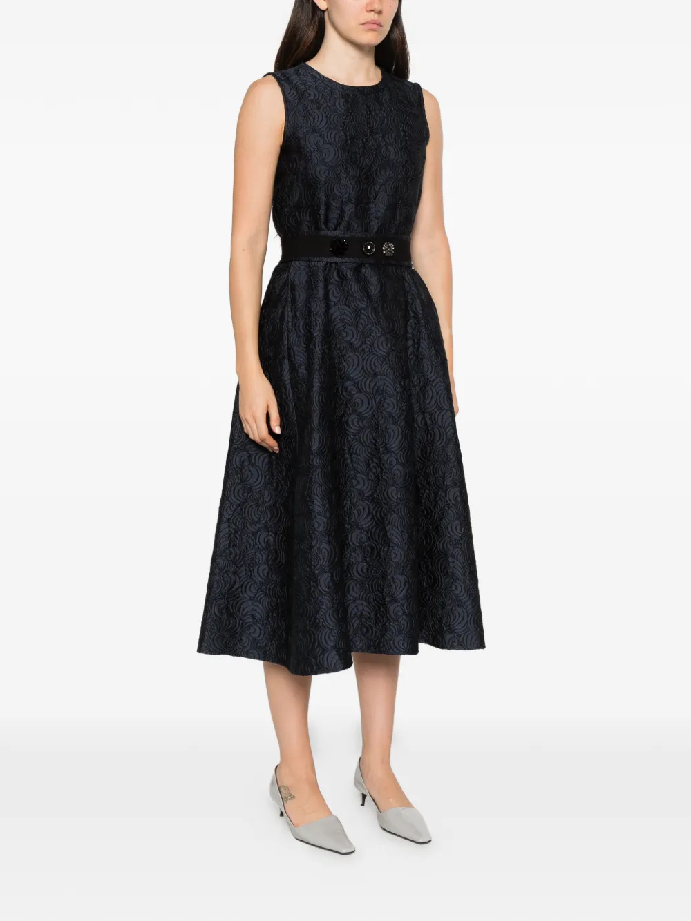 'S Max Mara jacquard-woven belted dress Blauw